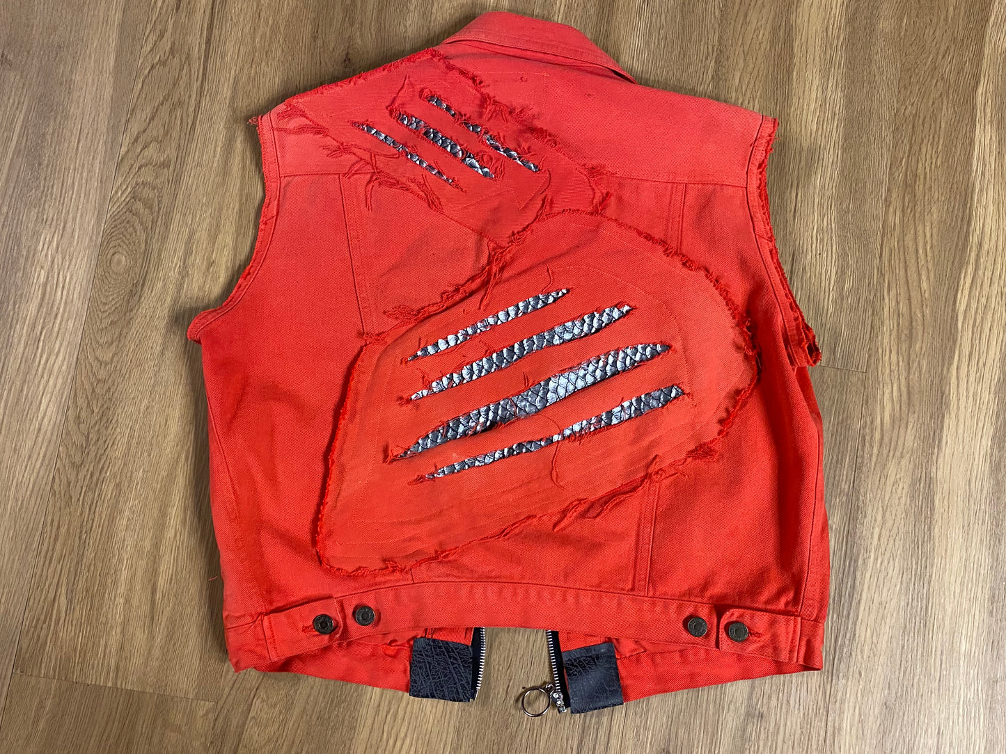 Purgatory Custom Clothing Red Scratch Denim Vest