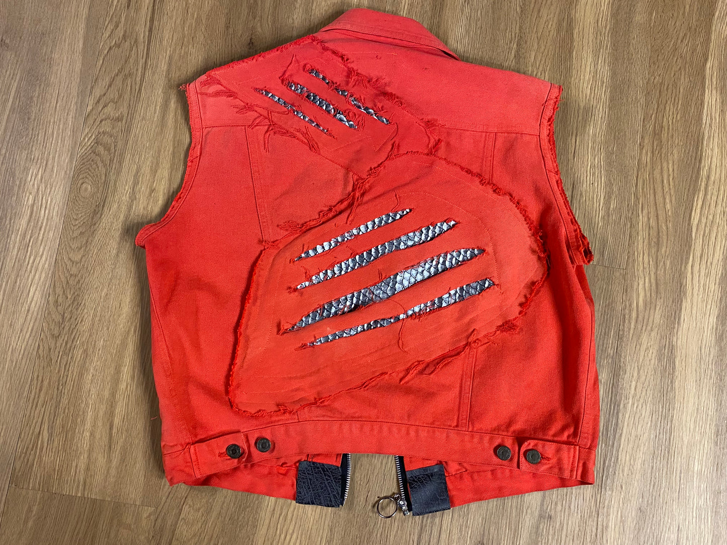 Purgatory Custom Clothing Red Scratch Denim Vest